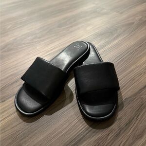 a new day Black Slide Sandals